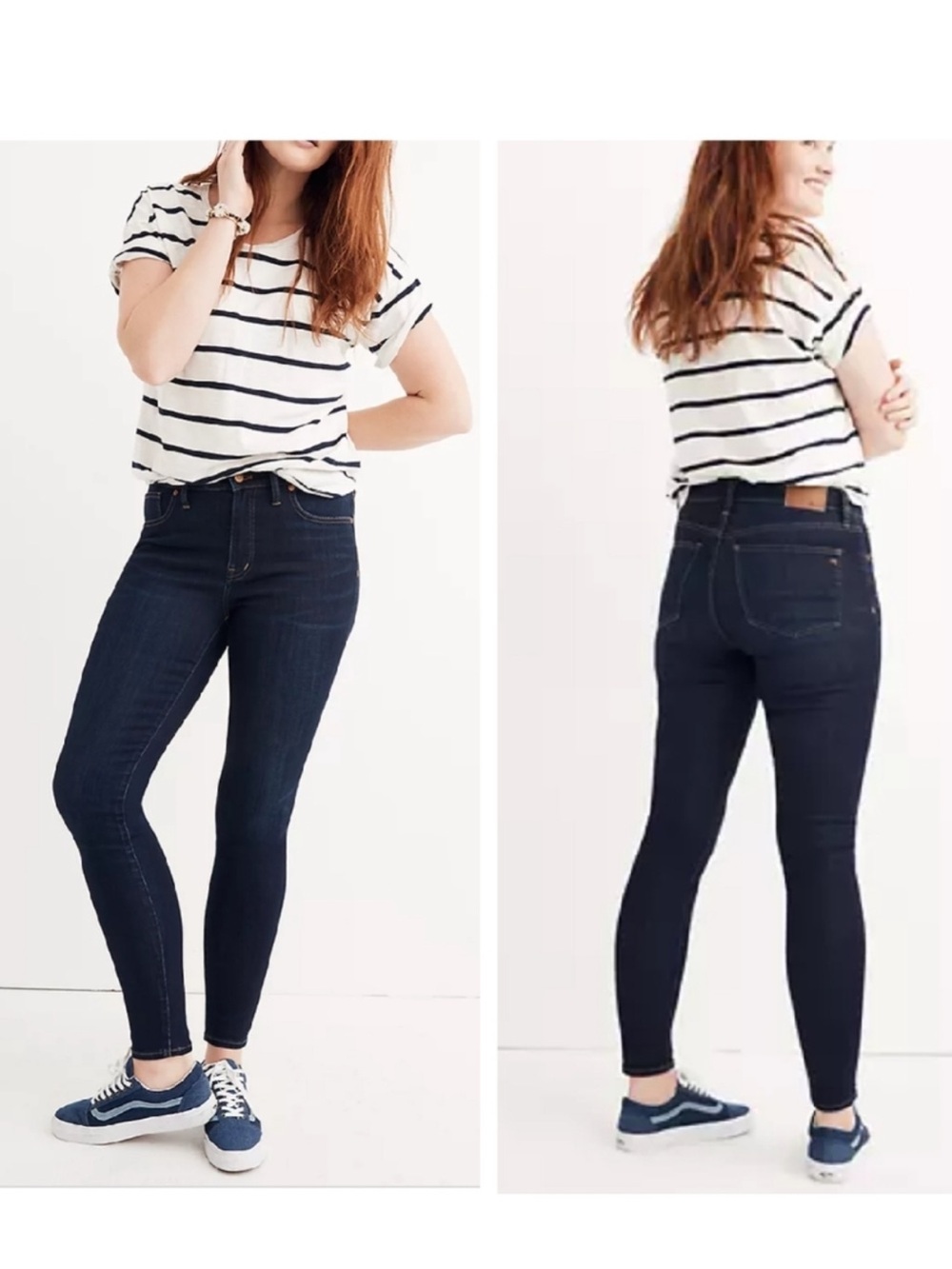 Madewell 9" Mid-Rise‎ Skinny Jeans Larkspur Wash 36 Taller (22) Minimalist